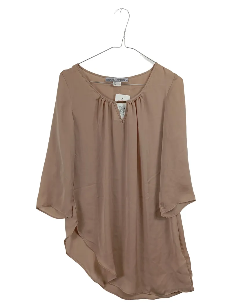 Ashley Brooke Damen Bluse Beige Gr. 34 Asymmetrisch Elegant 1