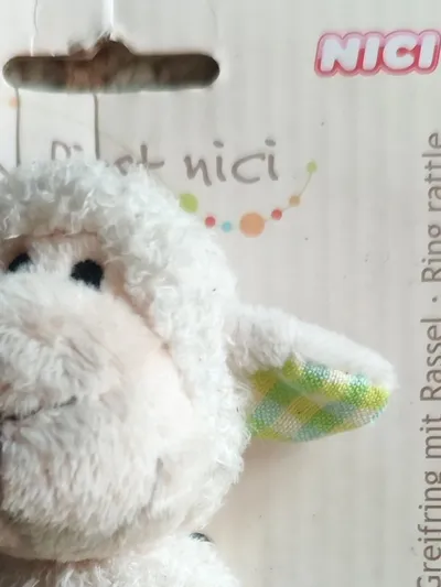 NICI Baby Rassel Schaf Lamm Greifring Spielzeug Farbenfroh Blau ab 4M
