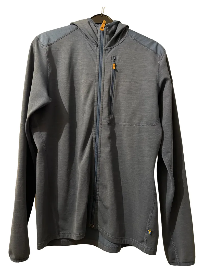 Fjällräven Herren Fleecejacke Kapuze Outdoor Grau Gr. L 1