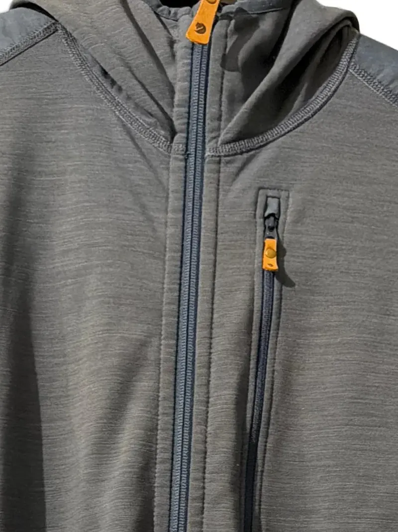 Fjällräven Herren Fleecejacke Kapuze Outdoor Grau Gr. L 3