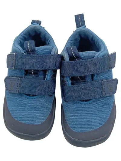 Affenzahn Krabbelschuhe Kinder Gr. 22 Blau Klettverschluss Barfußschuhe