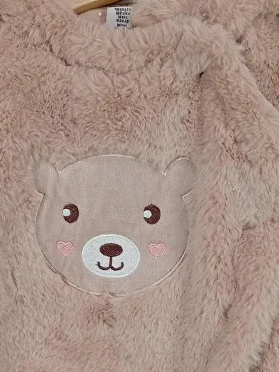 dopodopo Baby Overall Teddybär Kapuze Schlafanzug Gr. 56 Beige