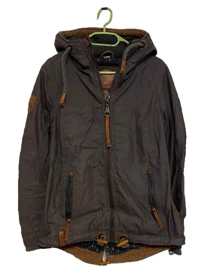 Naketano Damen Outdoorjacke Kapuze Grau Gr. M Freizeit Alltag