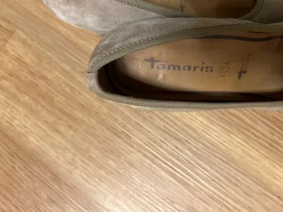 Tamaris Damen Pumps Keilabsatz Wildleder Beige Gr. 38 Klassisch