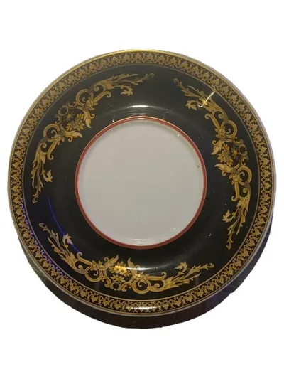 Versace Ikarus Medusa Unterteller Porzellan Schwarz 18cm Luxuriös
