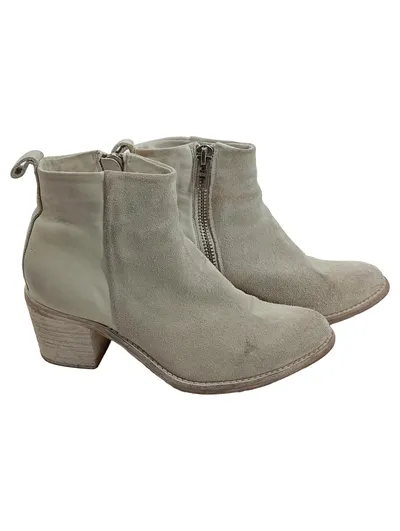 Diesel Damen Stiefeletten Gr. 40 Wildleder Beige Blockabsatz Reißverschluss