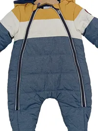 CREEKS Baby Schneeanzug Overall Kapuze Gr. 62 3M Blau Gelb Weiß 3