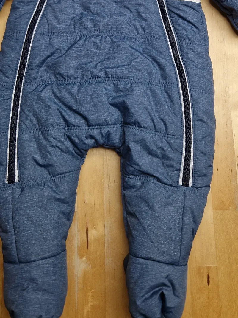 CREEKS Baby Schneeanzug Overall Kapuze Gr. 62 3M Blau Gelb Weiß 4