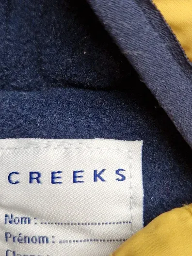 CREEKS Baby Schneeanzug Overall Kapuze Gr. 62 3M Blau Gelb Weiß 6