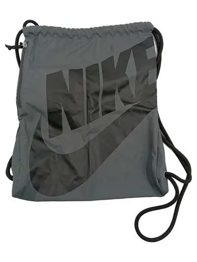 Nike Turnbeutel Gymsack Sportbeutel Grau Schwarz Logo Print Polyester