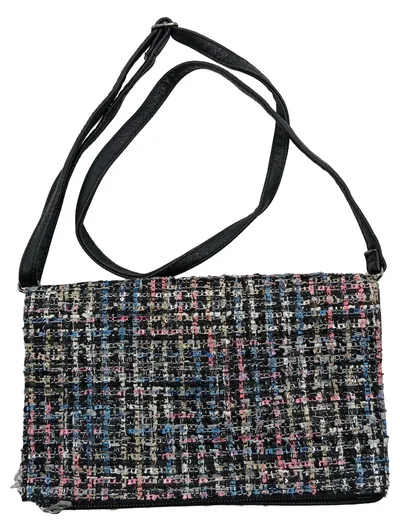 Curuba Damen Umhängetasche Tweed Mehrfarbig Elegant Crossbody Bag