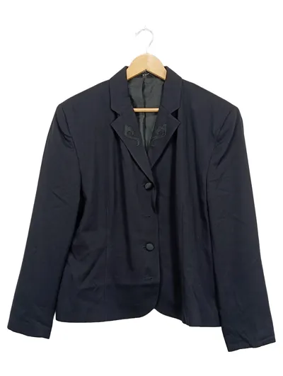 AUTHENTIC CLOTHING COMPANY Damen Blazer Gr. 40 Schwarz Stickerei Klassisch