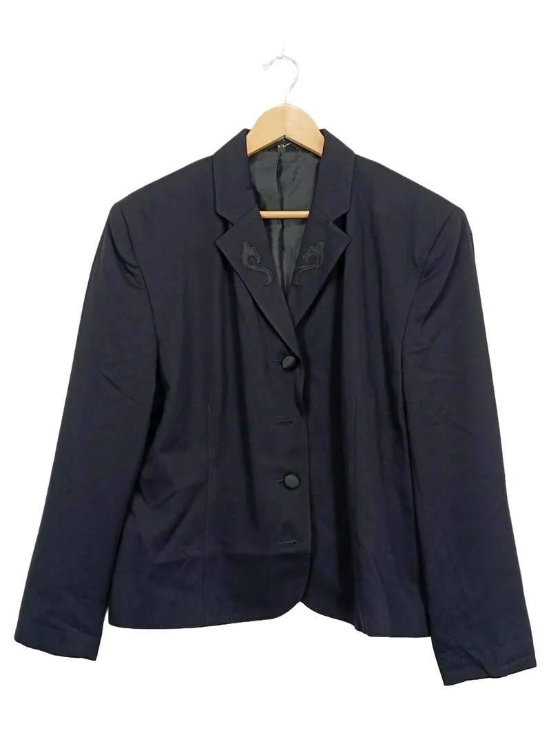 AUTHENTIC CLOTHING COMPANY Damen Blazer Gr. 40 Schwarz Stickerei Klassisch 1