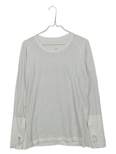 Lululemon Damen Sport Langarmshirt Weiß Gr. M Daumenöffnung
