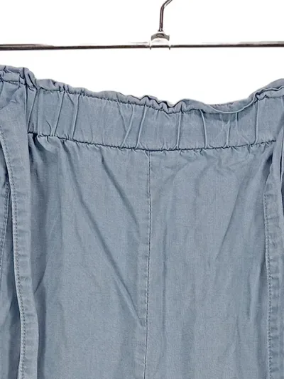 Broadway Damen Shorts Lyocell Uni Raffungen Blau XXL/44 Freizeit