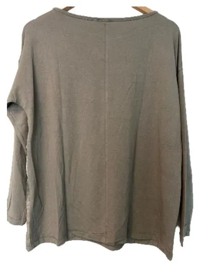 VIA APPIA Damen Langarmshirt Gr. 40 Grau Pailletten Elegant Viskose