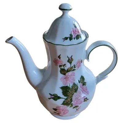 Eschenbach Kaffeekanne Porzellan Blumenmuster Romantisch Weiß 27cm