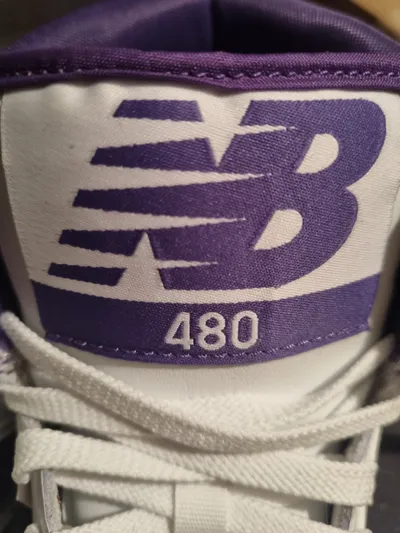 New Balance 480 High Top Sneaker Weiß Lila Gr. 42 Herren Damen