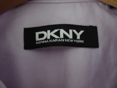 DKNY Herren Business Hemd Gr. L Lila Baumwolle Langarm Elegant