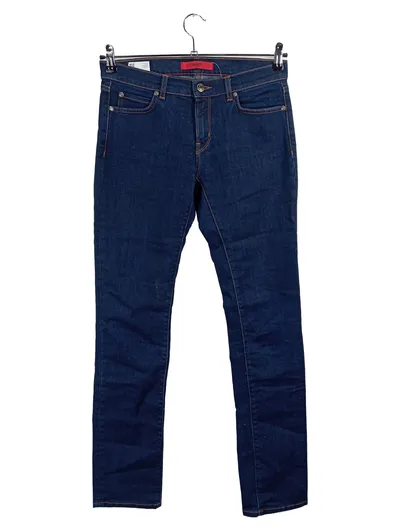 HUGO Damen Jeans Regular Fit Blau W28 L34 Gr. 36 Basic Alltag Baumwolle