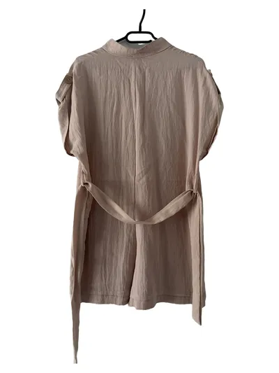 Sarah Damen Jumpsuit Kurzarm Beige Gr. XXL Viskose Freizeit