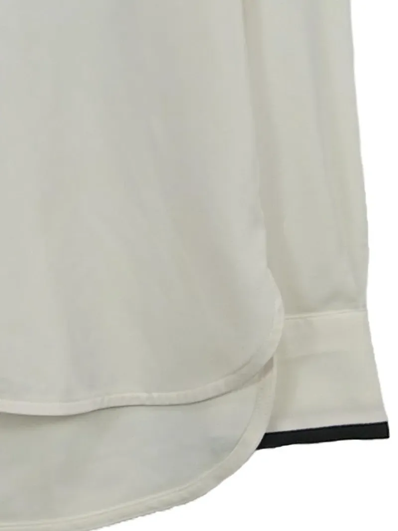 Dalia Collection Damen Bluse Weiß Gr. S Elegant V-Ausschnitt Langarm 4