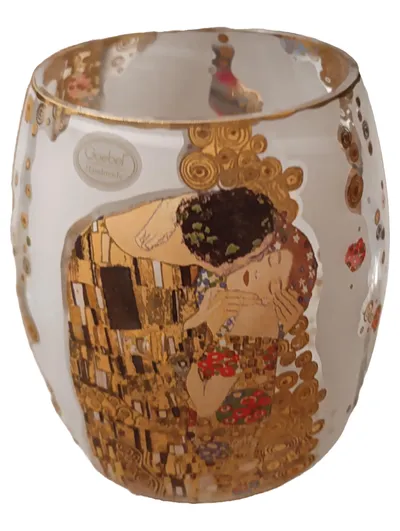 Goebel Artis Orbis Gustav Klimt Der Kuss Teelichthalter Glas Gold Handmade