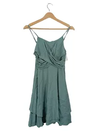 Cupshe Damen Sommerkleid Midikleid Raffungen Trägerkleid Grün S 1