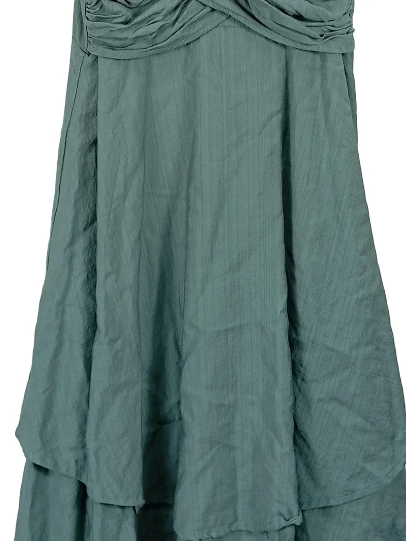 Cupshe Damen Sommerkleid Midikleid Raffungen Trägerkleid Grün S 3