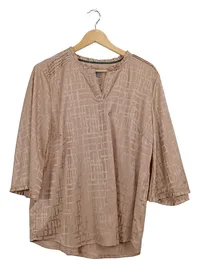 CULTURE Damen Bluse XL Beige V-Ausschnitt Raffungen 3/4-Arm Elegant 1