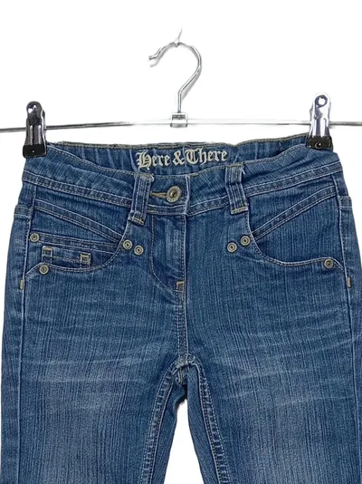 Here & There Skinny Jeans Mädchen Blau Gr. 140 Baumwolle Alltag Casual