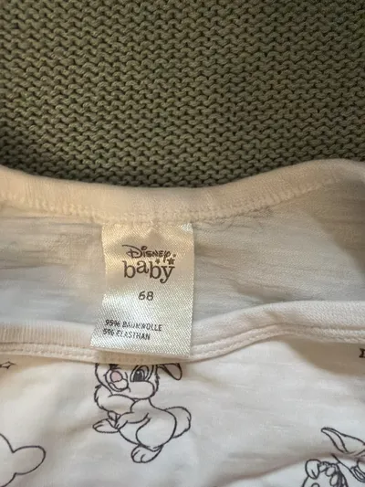 Disney Baby Langarm Body Gr. 68 Weiß Bambi Klopfer Tiermotive