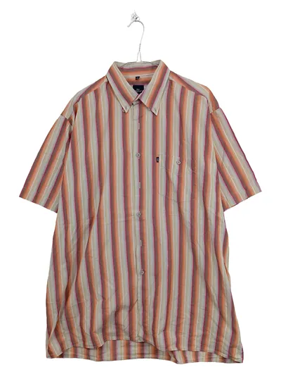 Engbers Herren Kurzarm Hemd Gr. XL gestreift Orange Beige Casual