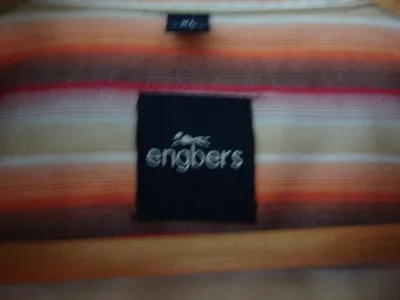 Engbers Herren Kurzarm Hemd Gr. XL gestreift Orange Beige Casual