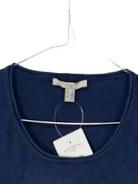 EDCO Damen Pullover Langarm Basic Uni Blau Gr. XL Baumwolle 4