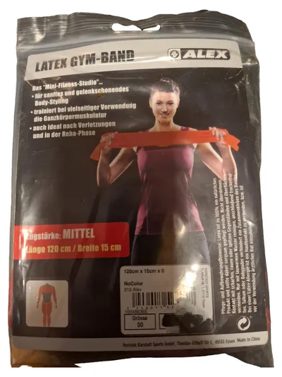 ALEX Latex Gym-Band Widerstandsband Mittel Rot Fitness 120cm