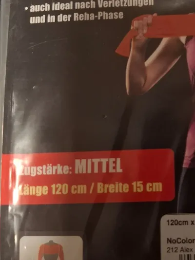 ALEX Latex Gym-Band Widerstandsband Mittel Rot Fitness 120cm