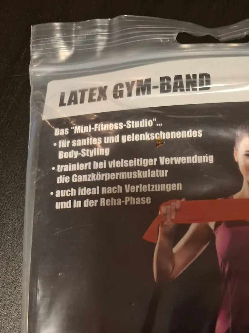 ALEX Latex Gym-Band Widerstandsband Mittel Rot Fitness 120cm 4