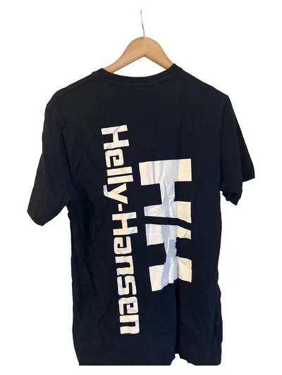 Helly Hansen Herren T-Shirt Gr. L Blau Logo Print Baumwolle
