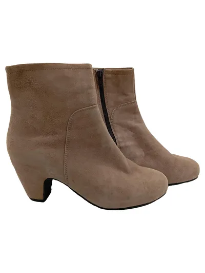 Högl Damen Stiefeletten Beige Wildleder Gr. 39 Absatz 9cm Klassisch