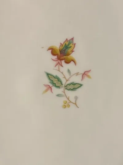 Eschenbach Servierplatte Porzellan Blumenmuster Klassisch Weiß 36x24 cm