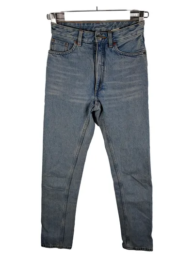 Monki Straight Leg Jeans Damen W25 34 XS Hellblau Baumwolle