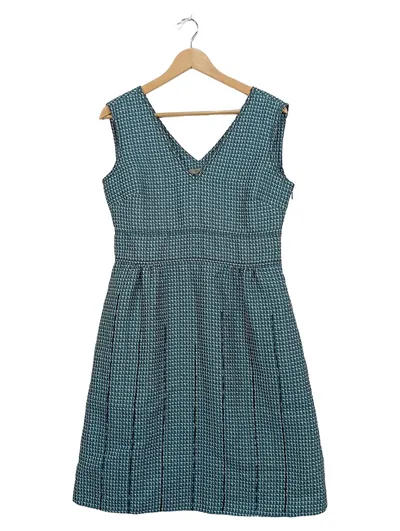 Bottega Veneta Blusenkleid A-Linie Damen Petrol Geometrisch Gr. 44