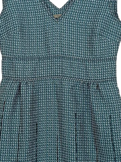 Bottega Veneta Blusenkleid A-Linie Damen Petrol Geometrisch Gr. 44