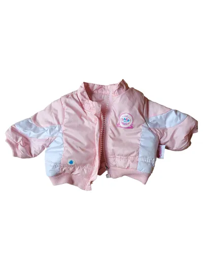 BABY born Puppenkleidung Jacke Rosa Weiß Winterjacke Puppenjacke