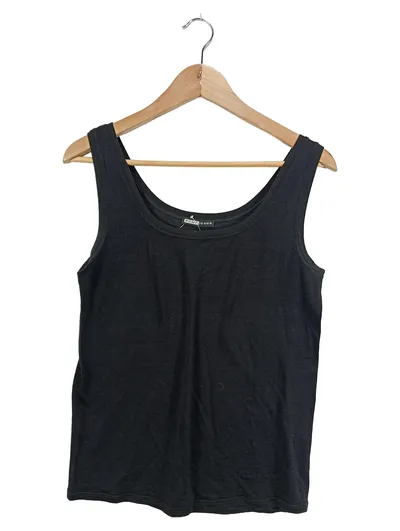 Pompadour Damen Unterhemd Trägershirt Schwarz Basic Gr. L Baumwolle