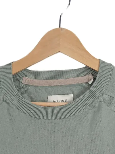 Paul Hunter Herren Pullover Gr. L Grün Baumwolle Rippstrick Casual Alltag