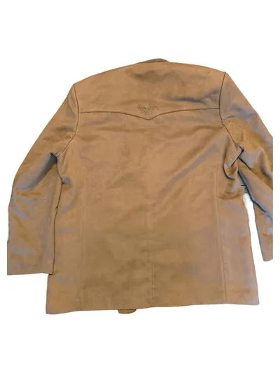 Landhaus Trachtenjacke Herren Beige Gr. 54 Stickerei Kunstleder Festlich