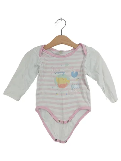Disney Baby Langarm-Body Winnie Pooh Gr. 74/80 Rosa Gestreift