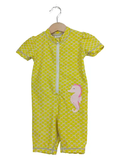 Carter's Baby Badeanzug Mädchen Gr. 80 12M Gelb Seepferdchen UV-Schutz